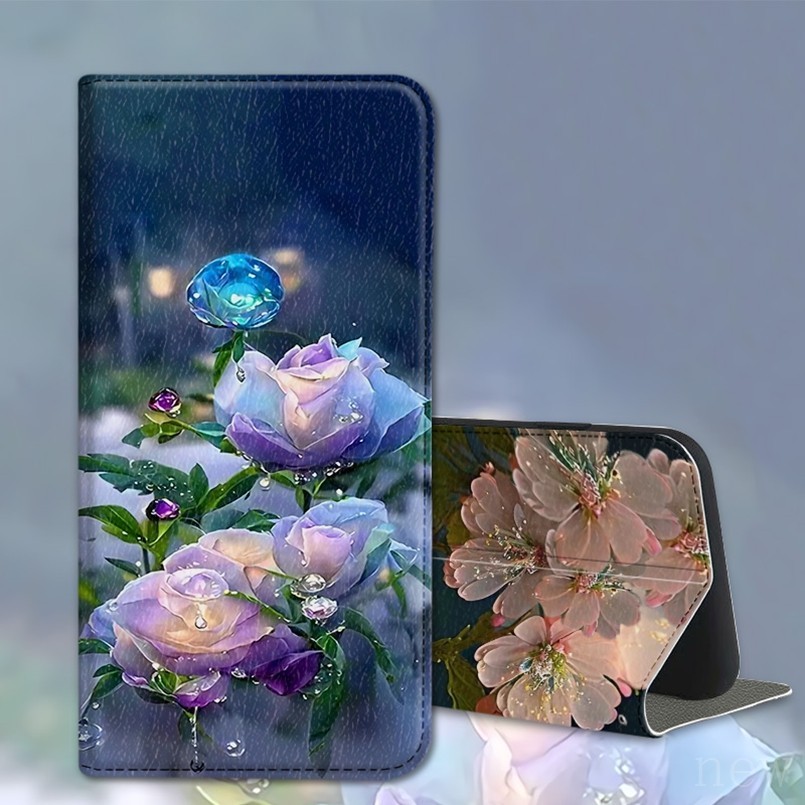 Ốp Lưng Thẻ Chống Sốc Thích Hợp Cho Apple iPhone 12 Mini 13 Pro max i13 Vỏ Da Từ Tính Hoa Vỏ Điện Thoại