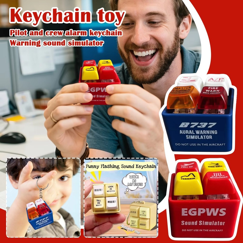 Sáng Tạo Mới Dạ Quang Móc Khóa Làm Âm Thanh Móc Khóa Giải Nén Nút Đồ Chơi Treo Mặt Dây Chuyền Trang Trí Bàn Làm Việc Vật Dụng Thu Nhỏ