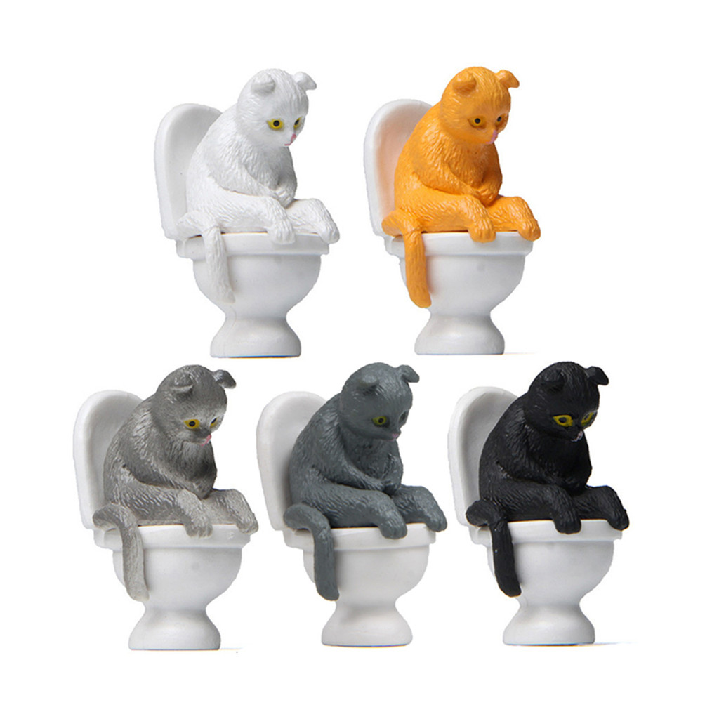 Mèo Closestool Pvc Các Bức Tượng Nhỏ Có Tư Thế Ngồi Cho Lễ Kỷ Niệm Và Mục Đích Trưng Bày Trang Trí