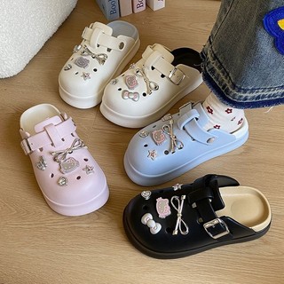 Bạc Ballet KT Cat Hole Giày Nữ 2025 Phong Cách Mới Đế Dày Birkenstock Ngón Chân Dép Nữ Giày Sandal Bên Ngoài Nữ