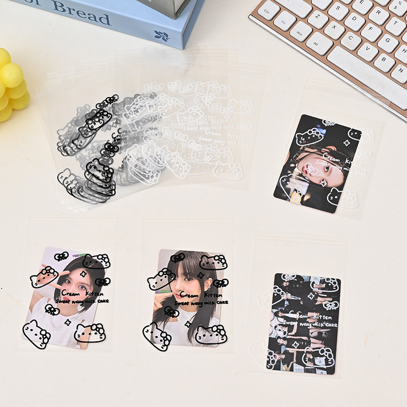 Linxx 50 Chiếc Túi Bảo Quản Trong Suốt Thẻ Ảnh Lomo Cards Hoạt Hình Kitty Little Pony Phong Cách Maltese OPP Túi Bao Bì Tự Dính