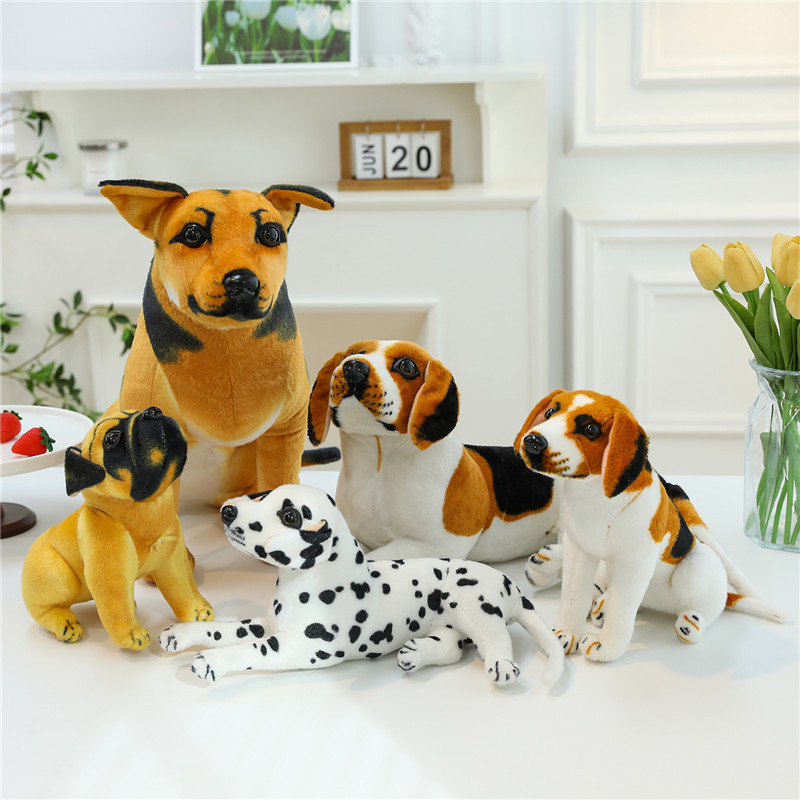 Puppy Sang Trọng Đồ Chơi Thực Tế Mềm Chó Cừu Shar Pei Dalmatian Tai Dài Quà Tặng Cho Chó