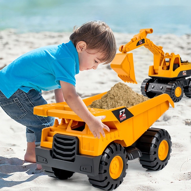 Đồ chơi trẻ em Kỹ thuật quán tính Bộ xe xây dựng Bộ máy xúc nhựa và vận chuyển bền