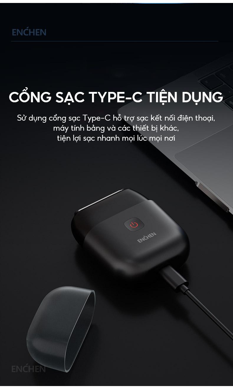 Mô tả Máy cạo râu Enchen Mini MS002 lưỡi dao linh hoạt, động cơ mạnh mẽ chống nước toàn thân - BH 6 tháng - 9