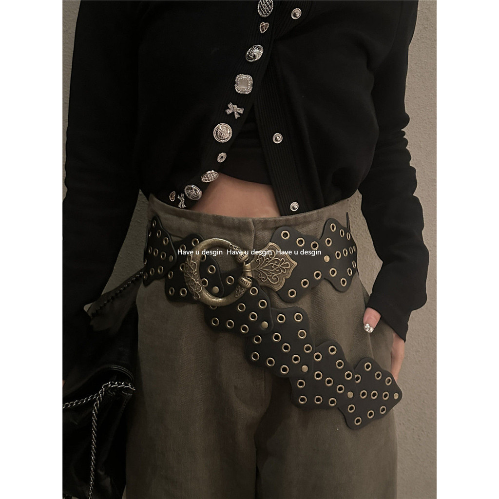 Có bạn desgin
 Phong Cách Mới Đinh Tán Retro vintage Thắt Lưng Phong Cách Mỹ Khâu Không Đều Hot Girl Phương Tây Kim Loại Đầm Thắt Lưng