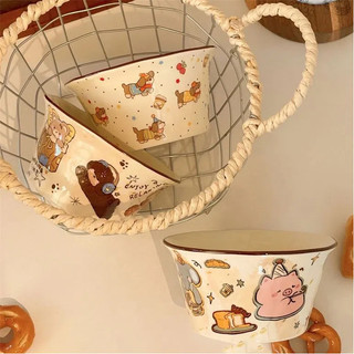 Hoạt Hình Bát Cơm Dễ Thương Mũ Gốm Bát Cơm Lớn Súp Chịu Nhiệt Món Tráng Miệng Bát