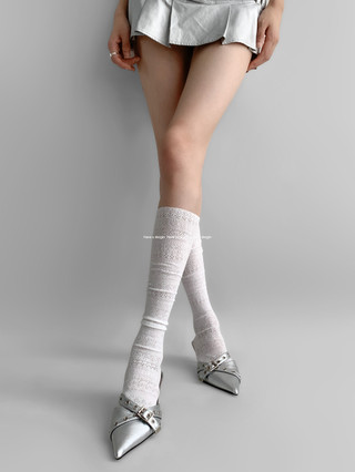 Tất Over-The-Knee Nữ Mỏng Phù Hợp Mùa Hè, Thiết Kế Ren Lưới Style Nhật Bản