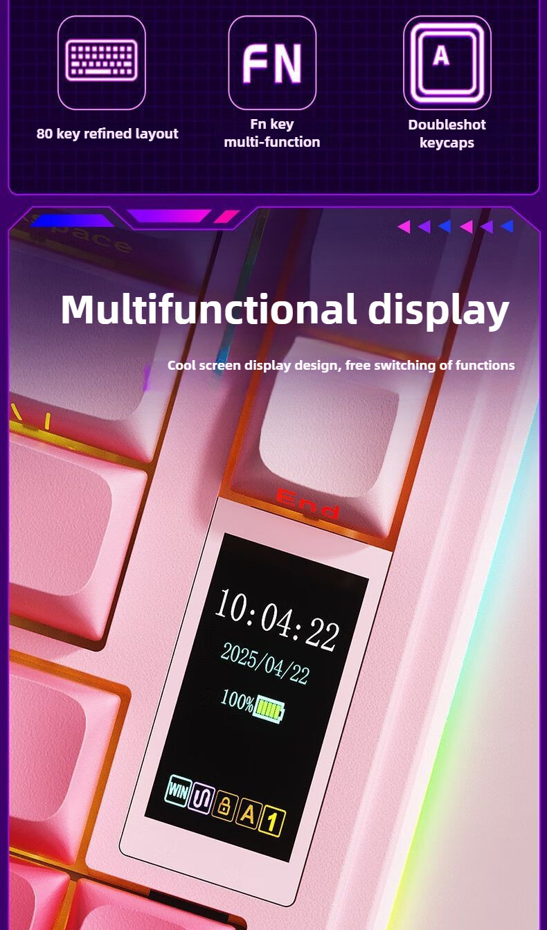 AULA S75 Pro 3Mode Bàn phím cơ có dây / 2.4G / Bluetooth có đệm màn ...