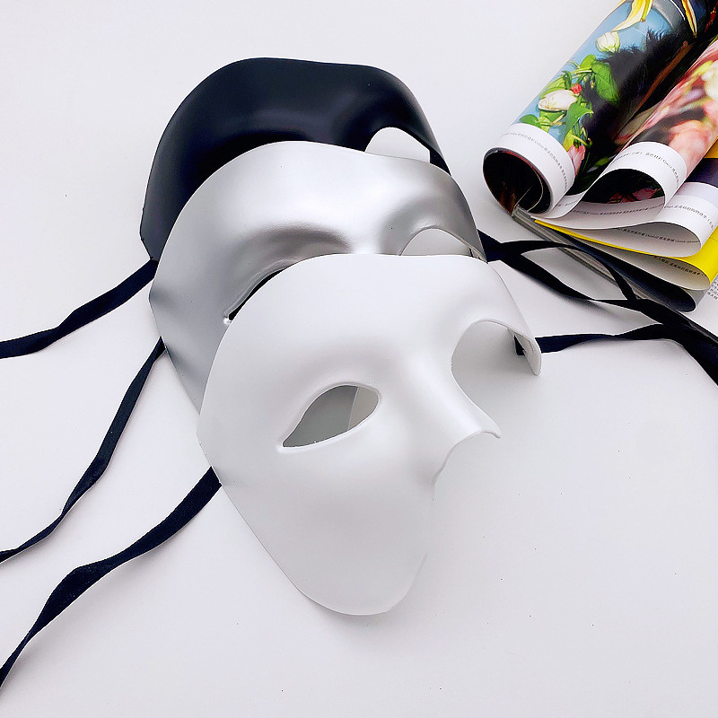 Mặt nạ trang phục Halloween cổ điển có thiết kế nửa mặt cho người lớn Cosplay dự tiệc