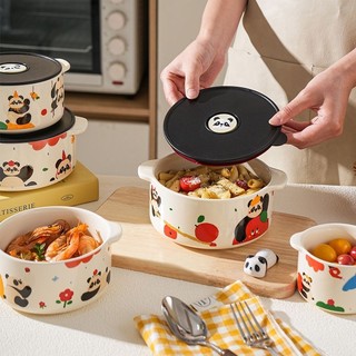 Bát giữ tươi bằng gốm Bát Bento kín có nắp Lò vi sóng Hoạt hình dễ thương Bát mì ăn liền Bát trái cây Hiệu suất cao