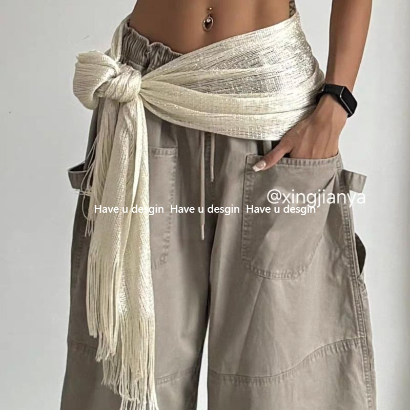 Have u desgin Jazz Hot Girl All-Match Phụ Kiện Tua Rua Đa Năng Mông Rèm Tua Rua Trang Trí Eo Đồ Trang Trí Sân Khấu Hiệu Suất Cá Tính Niche Nữ