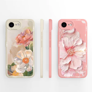 Ốp điện thoại Cho iPhone 16e 17e SE4 Đẹp Nghệ Thuật Tranh Sơn Dầu Hoa Silicon Mềm Bảo Vệ Mặt Sau Cho iPhone16e iPhone17e Vỏ Siêu Mỏng Capa