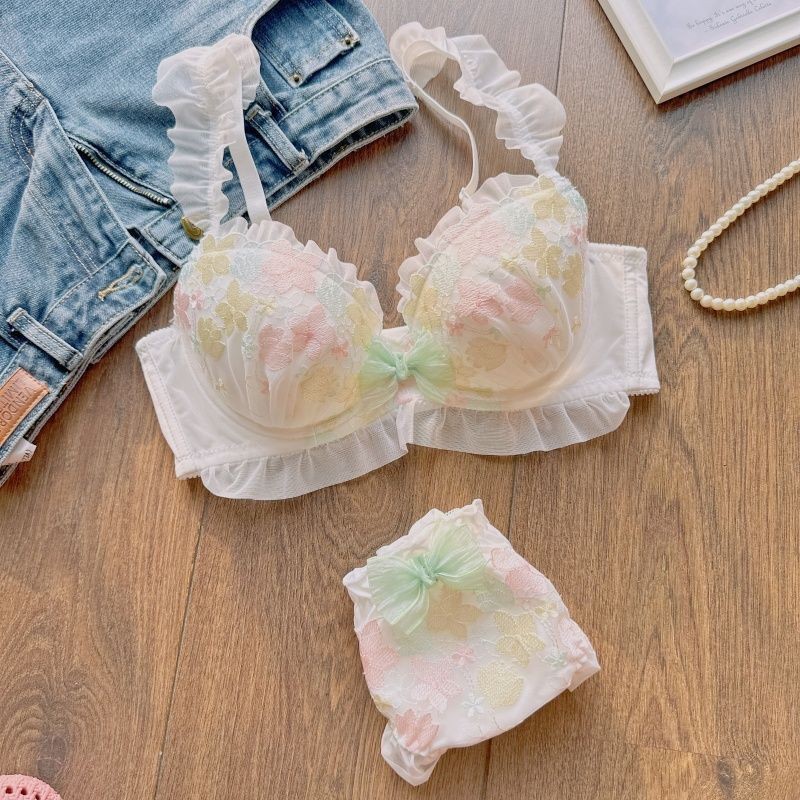 Ngọt Ngào Nhật Bản Phong Cách Mới Bộ Đồ Lót Bé Gái Ren Dễ Thương Áo Ngực Nhỏ Sgging Tập Hợp Áo Ngực Gợi Cảm