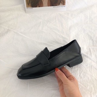 35-43 Size Lớn Nữ Phong Cách Anh Quốc Giày Da Nhỏ Nữ Phong Cách Mới Giày Gót Dày 41 Retro Loafers
