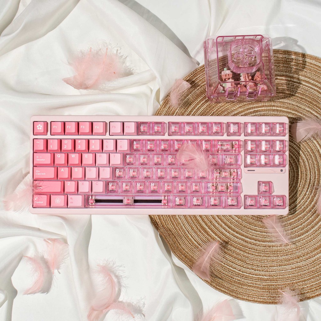 Gradient Pink Keycaps PBT + PC Light thông qua Cherry profile Keycaps ...