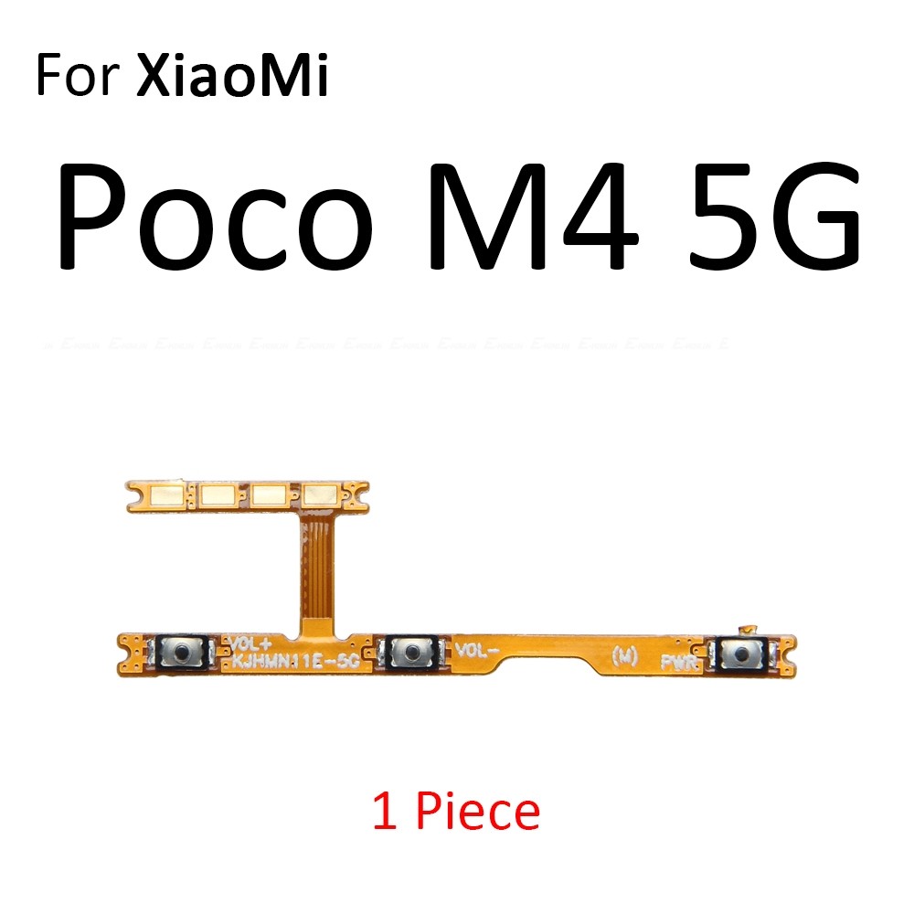 Tắt Tiếng Công Tắc Phím Nguồn BẬT TẮT Nút Âm Lượng Điều Khiển Cáp Mềm Cho Xiaomi Poco M4 M5 M5s M6 X5 X6 Pro Plus Neo 5G 4G Thay Thế Các Bộ Phận