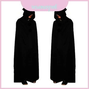 Halloween Áo Cosplay Grim Reaper Ma Cà Rồng Phù Thủy Phù Thủy Áo Dự Tiệc Người Lớn Trẻ Em Đen Áo Cho Hóa Trang