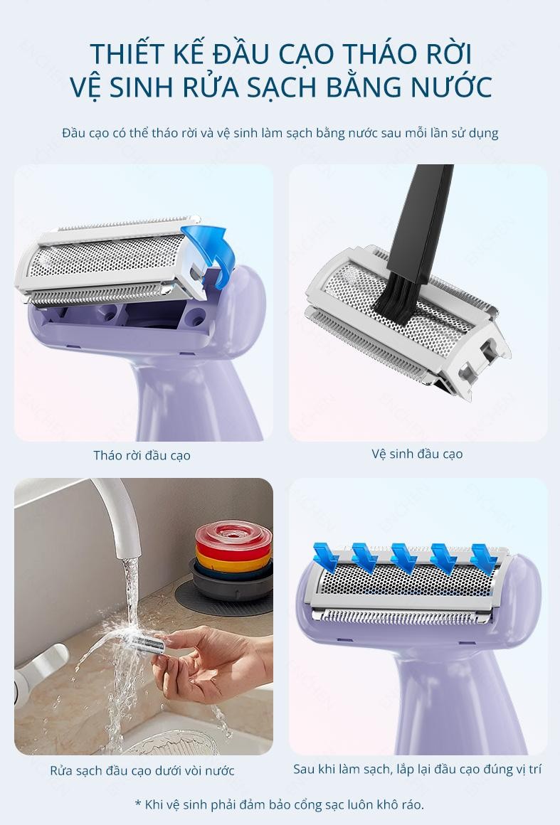 Mô tả Máy cạo toàn thân đa năng Enchen A1 - chống nước - lưỡi dao thép không gỉ - 3 in 1 - BH 6 tháng - 6