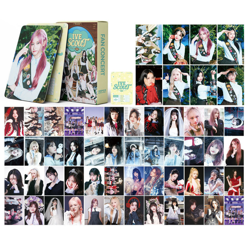 LINXX 55 Chiếc IVE SCOUT Album LOMO Card Set Kpop Girl Group IVE Photo Cards Người Hâm Mộ Bộ Sưu Tập Cao Cấp Làn Sóng Hàn Quốc Hàng Hóa
