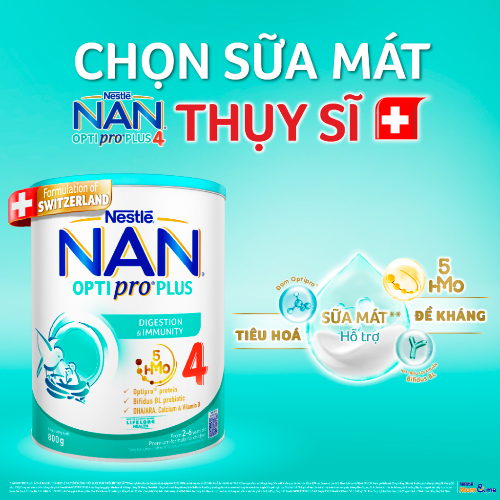 Mô tả Bộ 2 Lon Sữa bột Nestlé NAN OPTIPRO PLUS 4 xuất xứ Thụy Sĩ 1500g cho bé 2 - 6 tuổi - 1