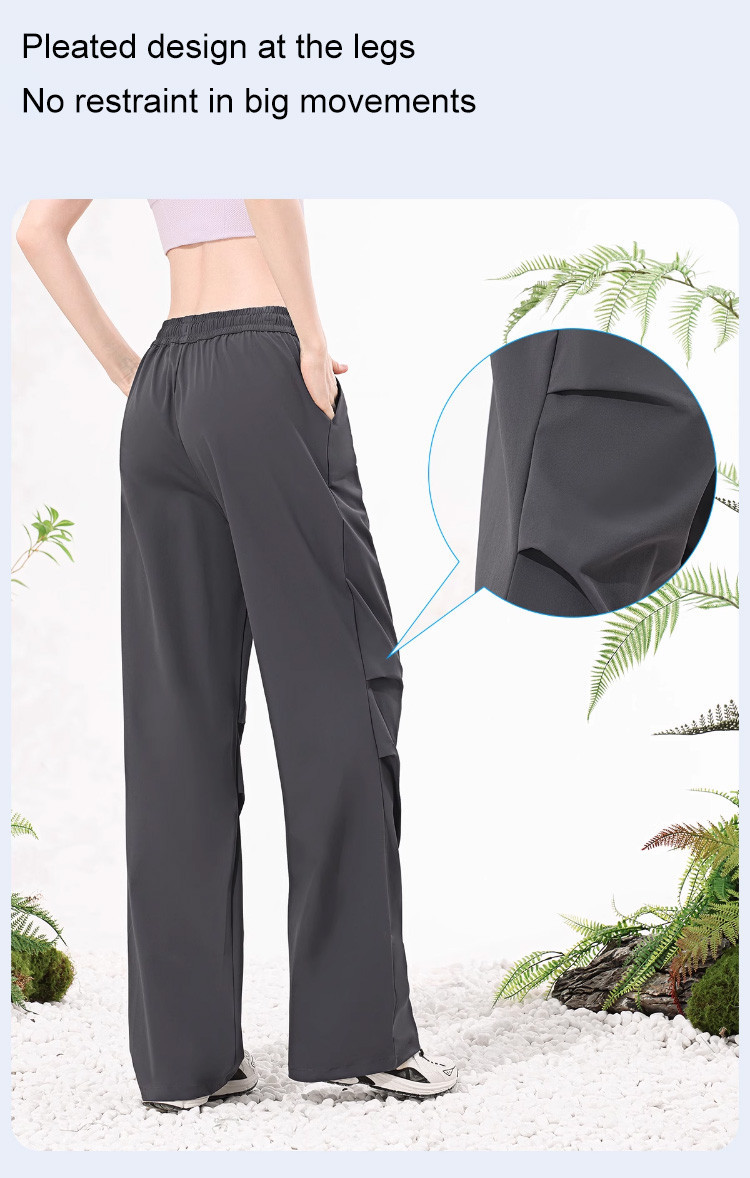 Mô tả Camel CROWN Quần Dù Nữ Eo Cao Mỏng Chống Nắng Thoáng Khí Rời Thẳng Quần Thường Ngày - 8