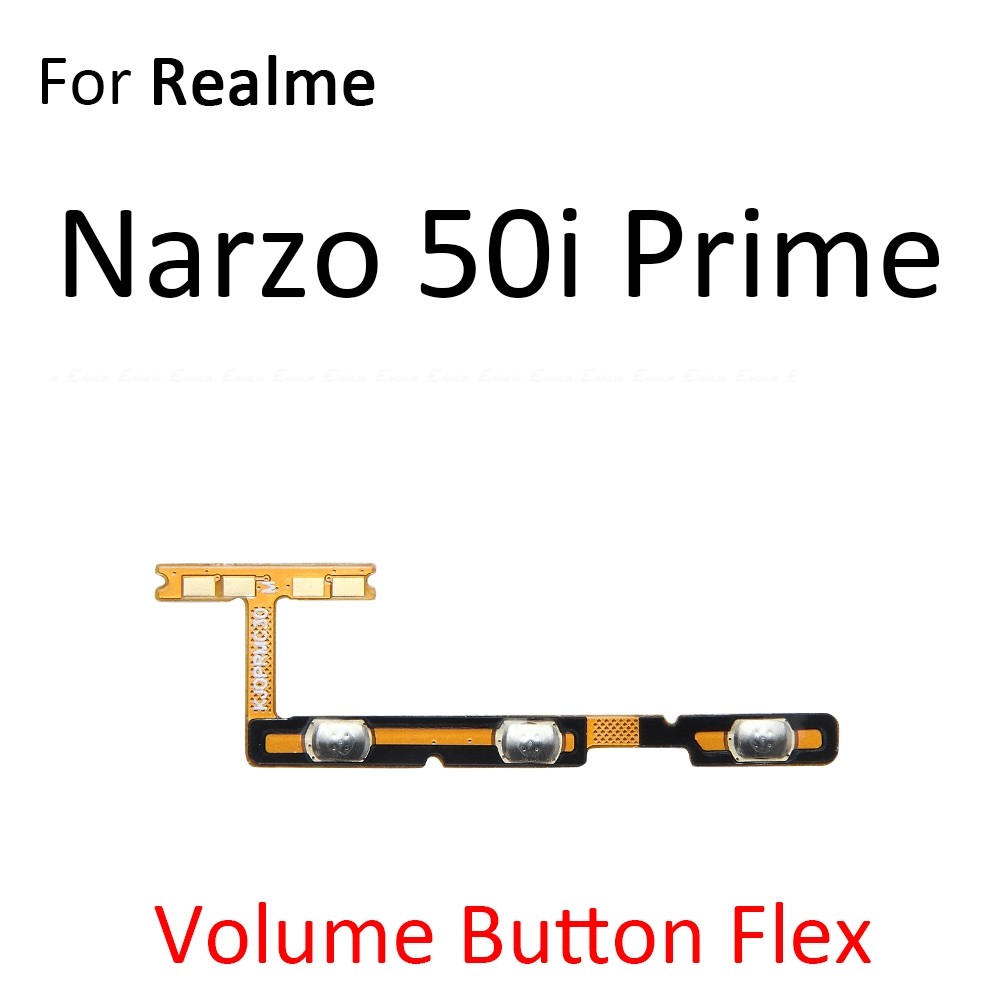 Tắt Tiếng Công Tắc Chìa Khóa Nguồn Cho OPPO Realme Narzo 50 50A 50i Prime 60 60x 70x N53 N61 N63 N65 BẬT TẮT Nút Âm Lượng Điều Khiển Cáp Mềm Thay Thế Các Bộ Phận
