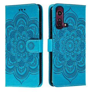 Ốp Điện Thoại Da Hoa Emboss Cho Motorola Moto Edge Plus Edge + Ví Datura Flip Book Case Cover Funda