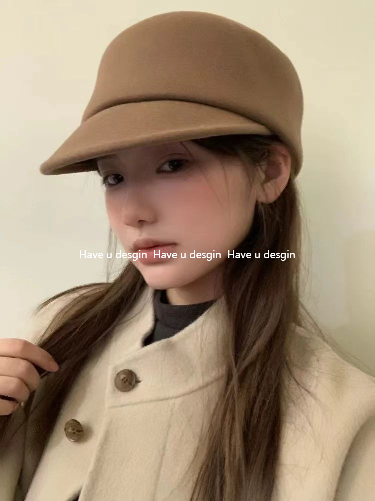 Have u desgin Thu Đông Đơn Giản Thanh Lịch Top Mũ Nữ Len Kim Cương Giả Mũ Anh Retro Tất Cả Trận Đấu Beret Phiên Bản Hàn Quốc Hợp Thời Trang