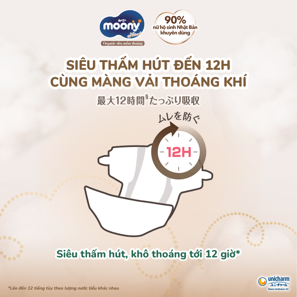 Mô tả Tã dán Moony Natural siêu cao cấp NB62+4/S58+2 - Nhập khẩu từ Nhật Bản - 4