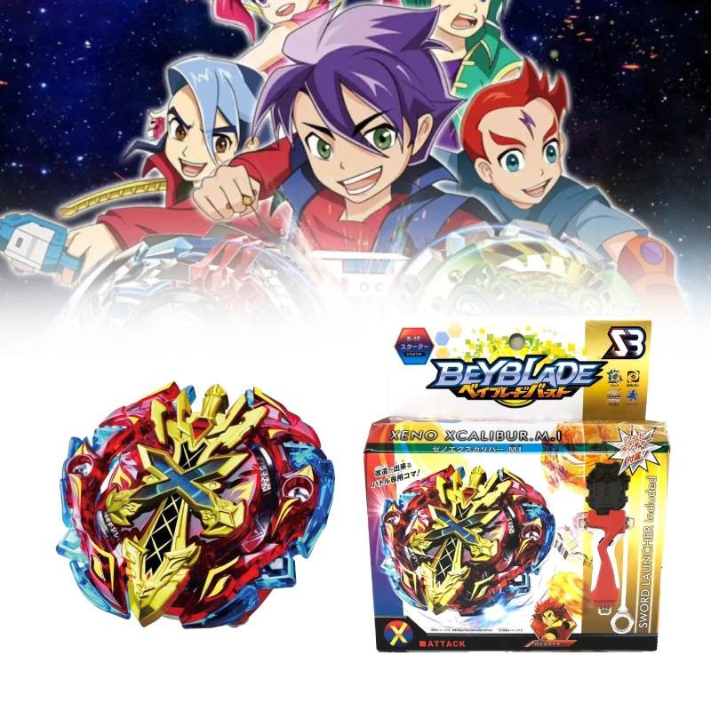 Con quay hồi chuyển dòng B48 Beyblade Xcalibur Xeno có bệ phóng Đồ chơi trẻ em thời trang