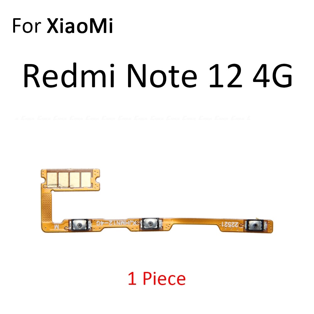 Tắt Tiếng Công Tắc Phím Nguồn BẬT TẮT Nút Âm Lượng Điều Khiển Cáp Mềm Cho Xiaomi Redmi Turbo 3 Note 12 12R 13 13R Pro Plus 4G 5G Thay Thế Các Bộ Phận