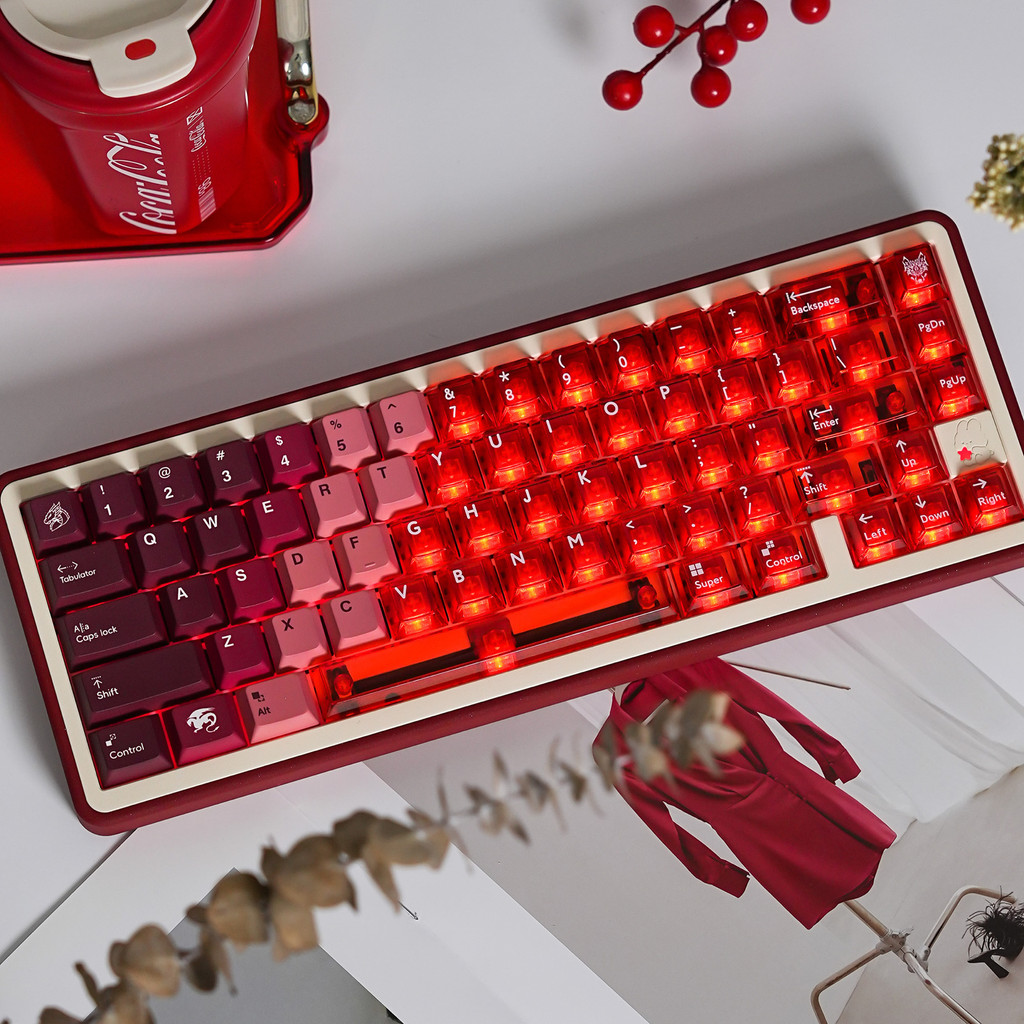 Red Dragon Keycaps Gradient Red PBT + PC Light thông qua Cherry profile ...