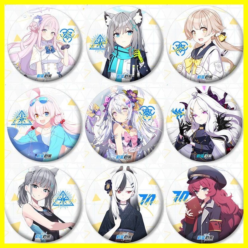 [Zoci] Huy hiệu Blue Archive Takanashi Hoshino Blue Archive Hàng hóa Huy hiệu Du lịch Chim Hoshino Bar Trâm Kashiko Shiroko Kurosaki Hina Anime Huy hiệu Sunaokami Shiroko