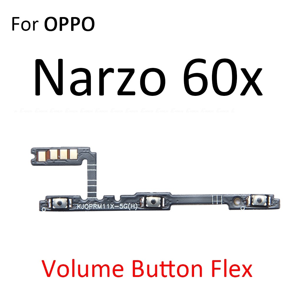 Tắt Tiếng Công Tắc Chìa Khóa Nguồn Cho OPPO Realme Narzo 50 50A 50i Prime 60 60x 70x N53 N61 N63 N65 BẬT TẮT Nút Âm Lượng Điều Khiển Cáp Mềm Thay Thế Các Bộ Phận