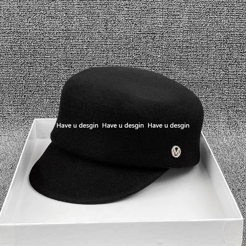 Have u desgin Thu Đông Đơn Giản Thanh Lịch Top Mũ Nữ Len Kim Cương Giả Mũ Anh Retro Tất Cả Trận Đấu Beret Phiên Bản Hàn Quốc Hợp Thời Trang