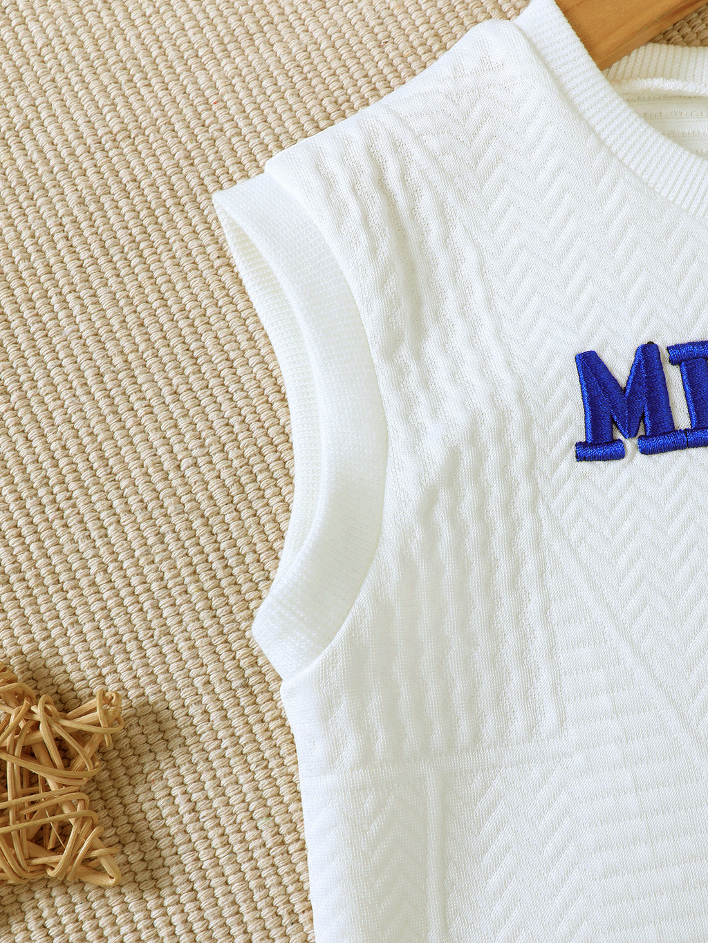 Mô tả Áo Vest in chữ cho bé trai 3-24 tháng tuổi có quần short màu trơn Trang phục mùa hè cho bé - 5