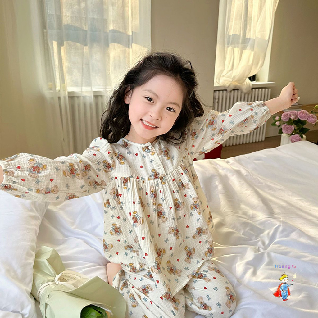 bộ đồ ngủ mùa đông cho bé gái
