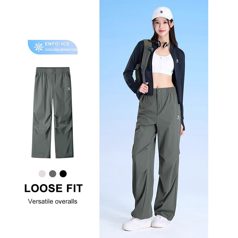 Mô tả Camel CROWN Quần yếm nữ Đi bộ đường dài ngoài trời mát mẻ Quần nhảy dù bé trai Thanh niên Quần khô nhanh - 1