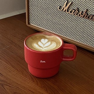 Cốc gốm đỏ Giáng Sinh, xếp chồng, dùng cà phê/nước, chính hãng