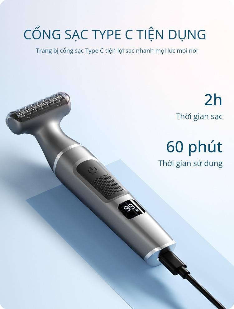 Mô tả Máy cạo toàn thân đa năng Enchen A1 - chống nước - lưỡi dao thép không gỉ - 3 in 1 - BH 6 tháng - 9
