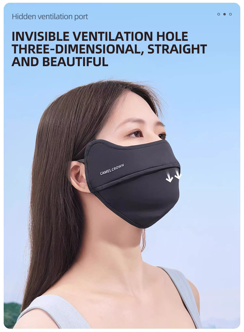 Mô tả Mặt nạ chống nắng nữ CAMEL CROWN Mặt nạ chống nắng 3D Stereo Mặt nạ che nắng thể thao đi xe đạp nhỏ - 9