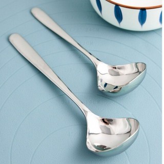Thìa đầu lớn, muỗng ăn inox cán dài, đầu tròn, muỗng lớn gia đình