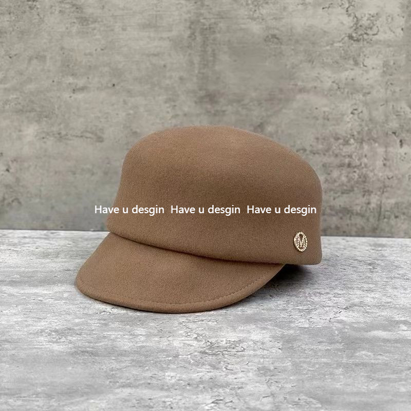 Have u desgin Thu Đông Đơn Giản Thanh Lịch Top Mũ Nữ Len Kim Cương Giả Mũ Anh Retro Tất Cả Trận Đấu Beret Phiên Bản Hàn Quốc Hợp Thời Trang