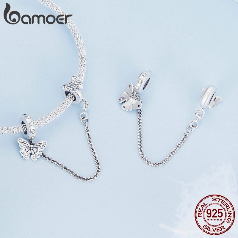 Mô tả Bamoer Bạc 925 Dây Xích An Toàn Trái Tim Vĩnh Cửu Trang Sức Vòng Tay Quyến Rũ Quà Tặng Cặp Đôi Đa Năng - 4