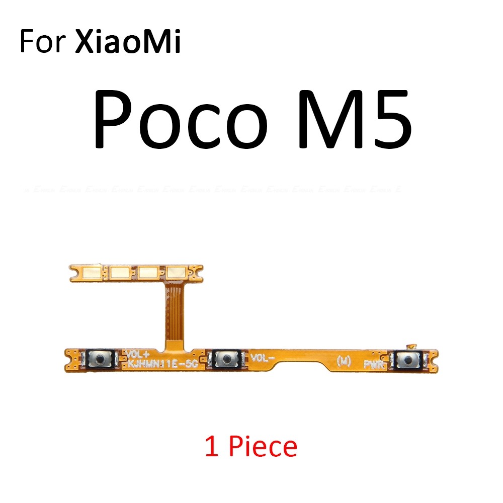 Tắt Tiếng Công Tắc Phím Nguồn BẬT TẮT Nút Âm Lượng Điều Khiển Cáp Mềm Cho Xiaomi Poco M4 M5 M5s M6 X5 X6 Pro Plus Neo 5G 4G Thay Thế Các Bộ Phận