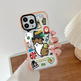 Seventeen HOSHI Ốp Lưng Hamster Hoạt Hình Dễ Thương Tương Thích Cho IPhone 11 14 15 16 Pro Max 12 13 Mini Cover X XR XS Max Silicone Mềm Clear SE 2022 6 7 8 Plus Vỏ Chống Sốc