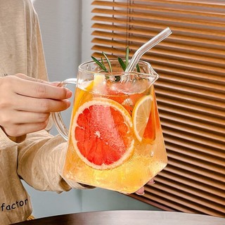 Cao Borosilicate Dung Tích Lớn Có Tay Cầm Olecranon Thủy Tinh Influencer Trái Cây Trà Cốc Nước Bong Bóng Cốc Cà Phê Uống