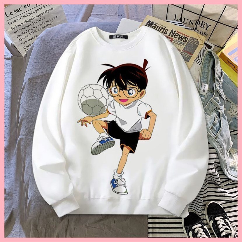 Áo khoác Quần Áo Mùa Đông Quà Tặng Thám Tử Lừng Danh Conan Shinichi Kudo Rời Anime Hợp Thời Trang Kidd Đồng Thương Hiệu Quần Áo Lông Cừu Lót Thám Tử Nổi Tiếng Kudo Shin Conan Áo Một Cổ Tròn Kẻ Trộm Phantom