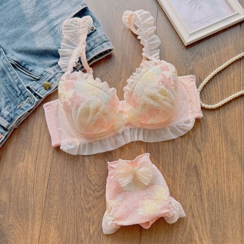 Ngọt Ngào Nhật Bản Phong Cách Mới Bộ Đồ Lót Bé Gái Ren Dễ Thương Áo Ngực Nhỏ Sgging Tập Hợp Áo Ngực Gợi Cảm