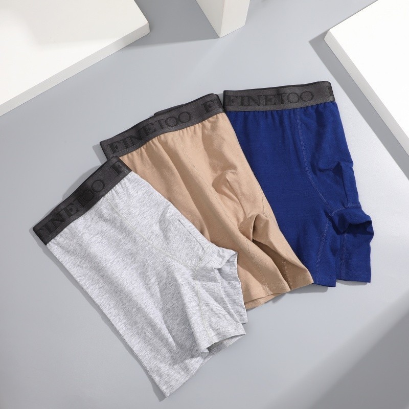 Mô tả Finetoo Quần Đùi Cotton Nguyên Chất Cho Nam Quần Lót Thoáng Khí Trung Bình Boxer Quần Lót Hấp Thụ Và Kháng Khuẩn S-XXL - 6